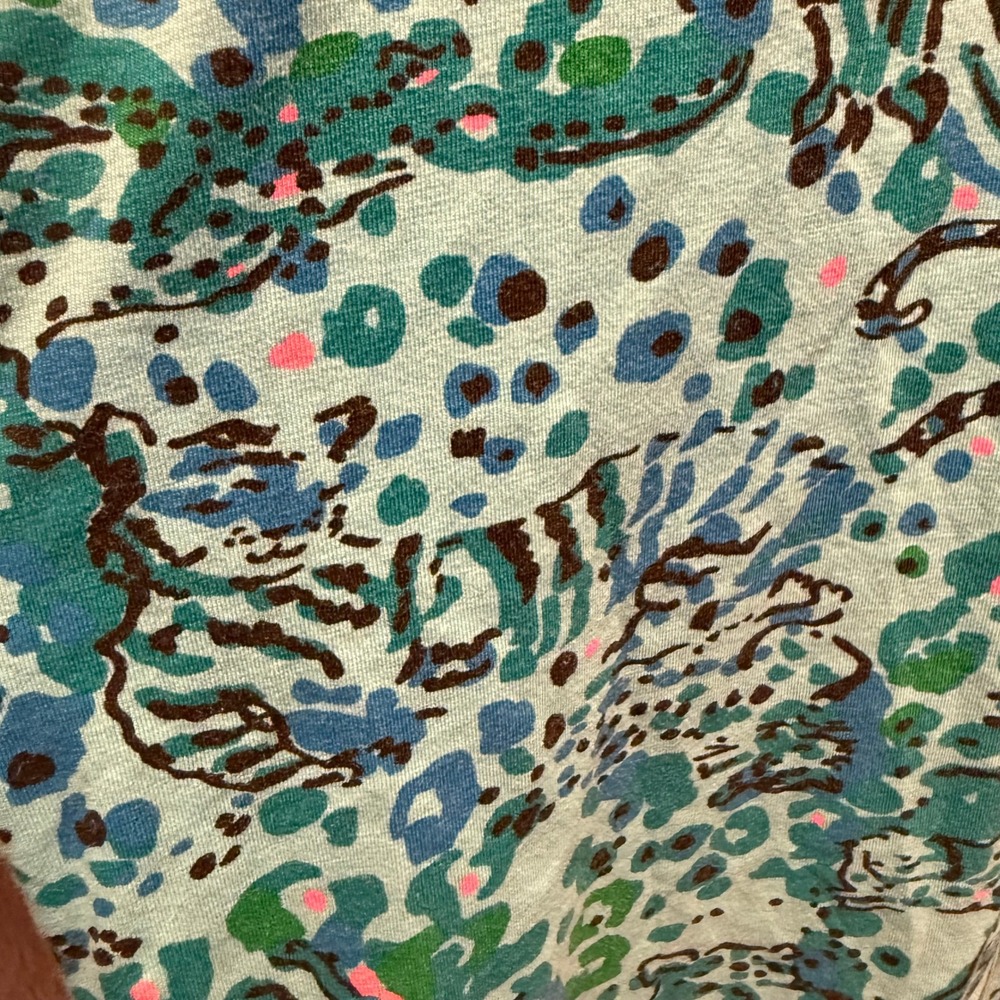 Lilly Pulitzer VNeck Long Sleeve Top SZ L Cotton Preppy Colorful Coastal Boho - Picture 8 of 10